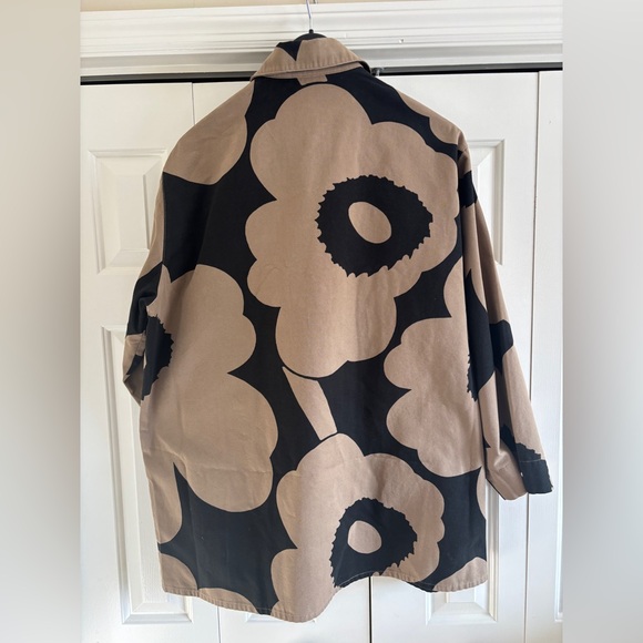 Marimekko Abstraktio Unikko cotton shirt jacket with snap buttons Size 44 - Picture 5 of 7